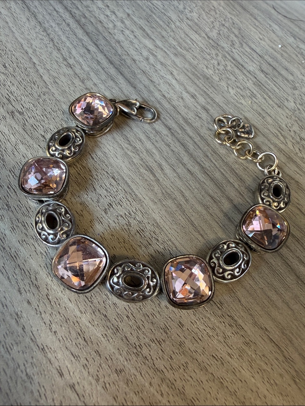 Brighton Pink Crystal Silver Bracelet